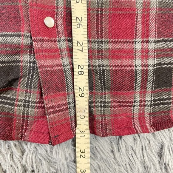 Hickory Shirt Co Men Extra Heavy Plaid Flannel Pearl Snap Red Black Tan 2XL NWT - Picture 6 of 8